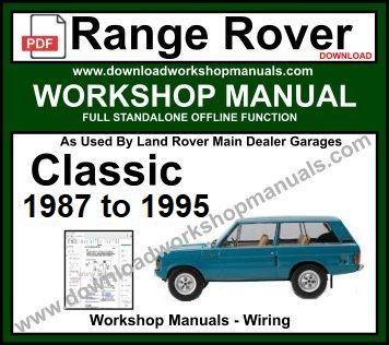 Range Rover Classic workshop service repair manual